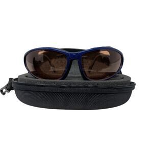 7eye Panoptx Raptor Sunglasses Blue Foam Eyecup Brown Lens w/ Case Motorcycle